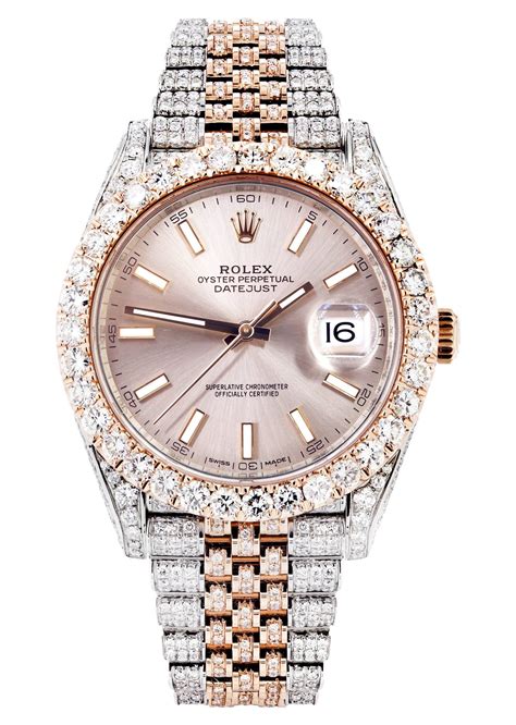 Rolex Datejust 41 18Kt Rose Gold Steel Factory Diamonds